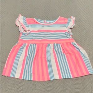 Pink, white and blue baby shirt